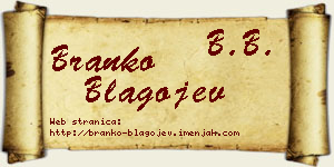 Branko Blagojev vizit kartica